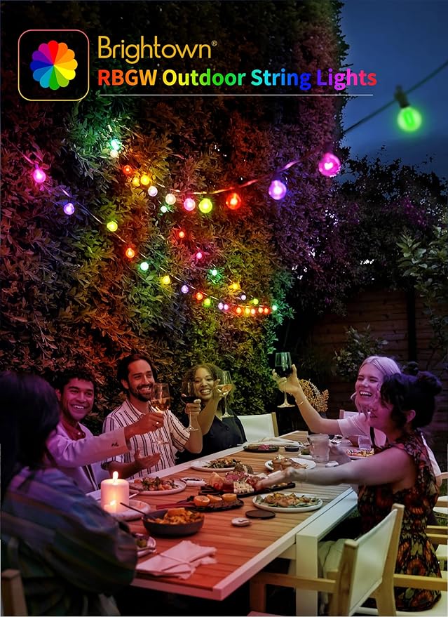 Brightown RGBW Outdoor String Lights, 29FT LED Patio Lights - Image 6
