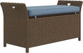 Outsunny 29 Gallon Patio Wicker Storage Bench, Outdoor PE Rattan Patio Furniture by Outsunny