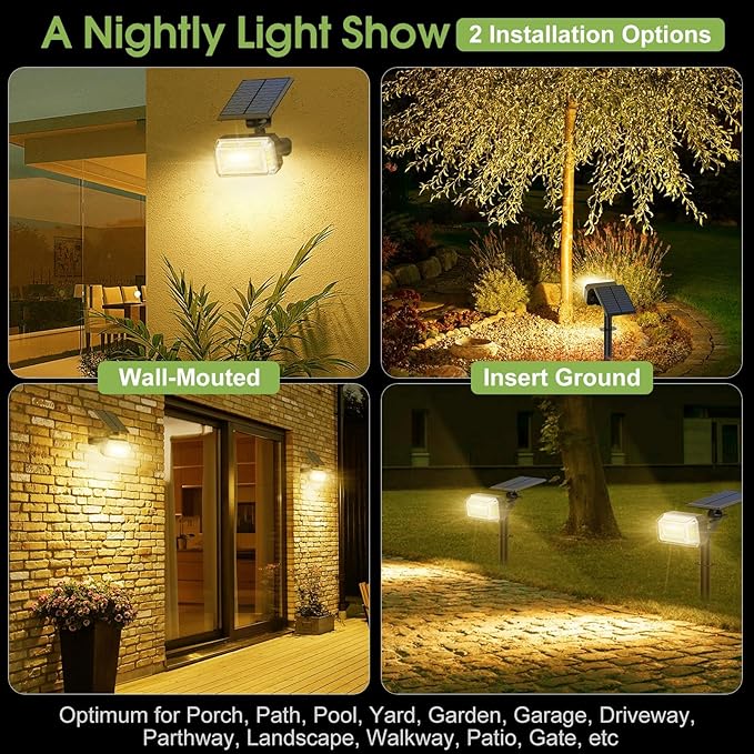 102 LED Solar Spot Lights Outdoor Waterproof IP65, Adjustable Landscape - Image 5