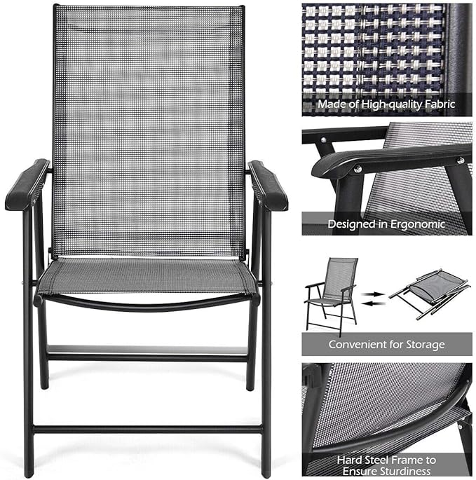 Giantex Set of 2 Patio Folding Chairs, Outdoor Chairs - Image 5