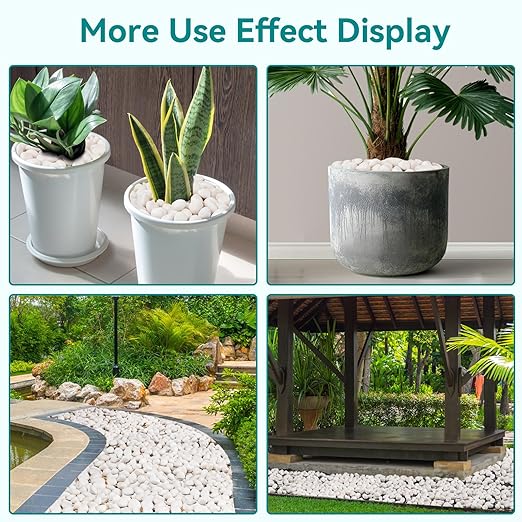 30 lbs White Rocks for Landscaping, 1-2 inch Decorative Rocks for Plants Indoor - Image 6