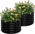 AHEONLAR 2 Pack 2x2x1.5ft Round Galvanized Raised Garden Bed Outdoor Metal by AHEONLAR