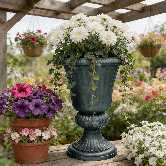 Athena Collection 20''H Bronze Garden Plastic Urn - Image 9