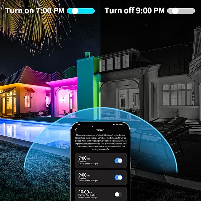KSIPZE 50ft Outdoor led Strip Lights Waterproof IP68, RGB Outdoor led Lights - Image 4