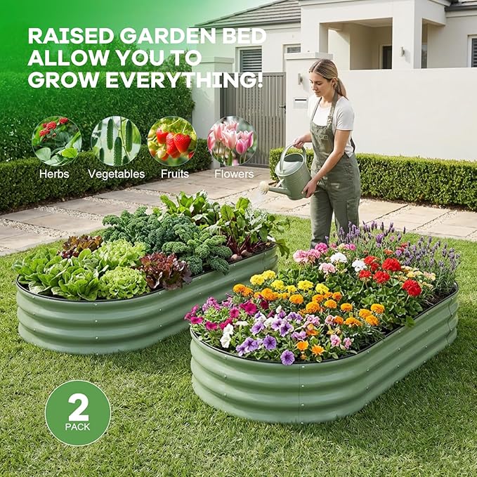 Galvanized Raised Garden Bed Outdoor, Rust-Resistant Garden Planter Box - Image 7