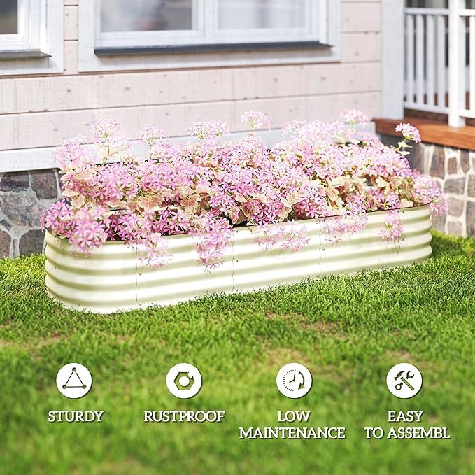 Outsunny 6.5' x 2' x 1' Galvanized Raised Garden Bed Kit, Outdoor Metal - Image 6