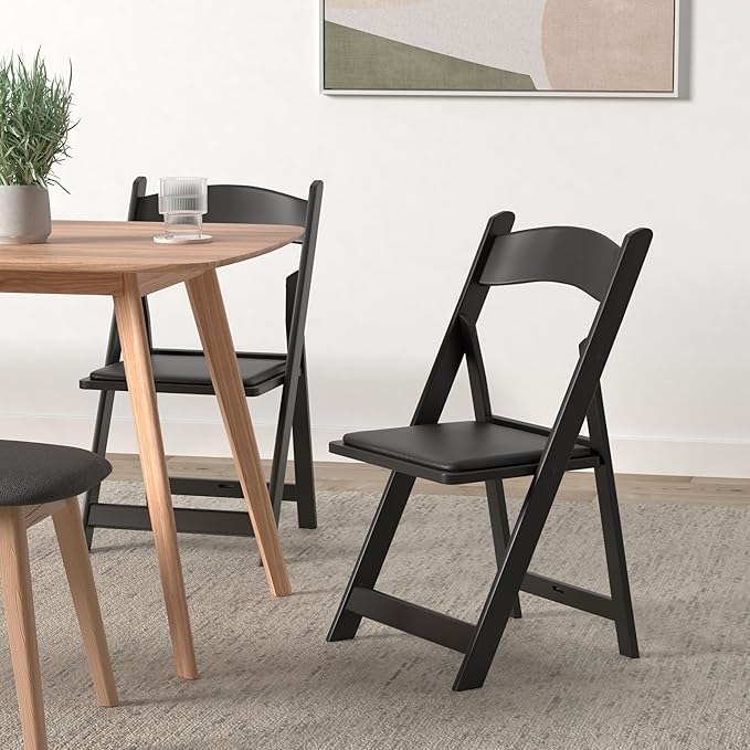 SIMPLEX 4 Black Resin Stackable Folding Chair - Image 2
