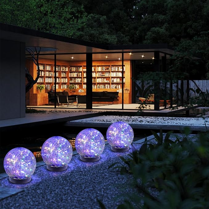 Solar Globe Lights Outdoor Waterproof-Solar Balls-Solar Garden Lights-Orbs - Image 6