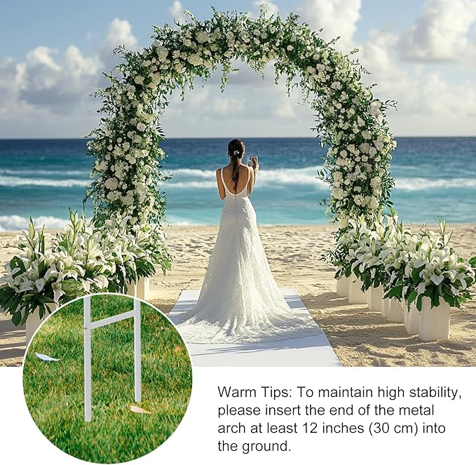 RUBFAC 94" Metal Wedding Arch Frame, Garden Arbors and Arches Party Archway - Image 4