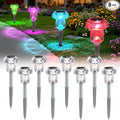 Mancra 8 Pack Mushroom Solar Pathway Lights, Color Changing LED Solar Outdoor by Mancra