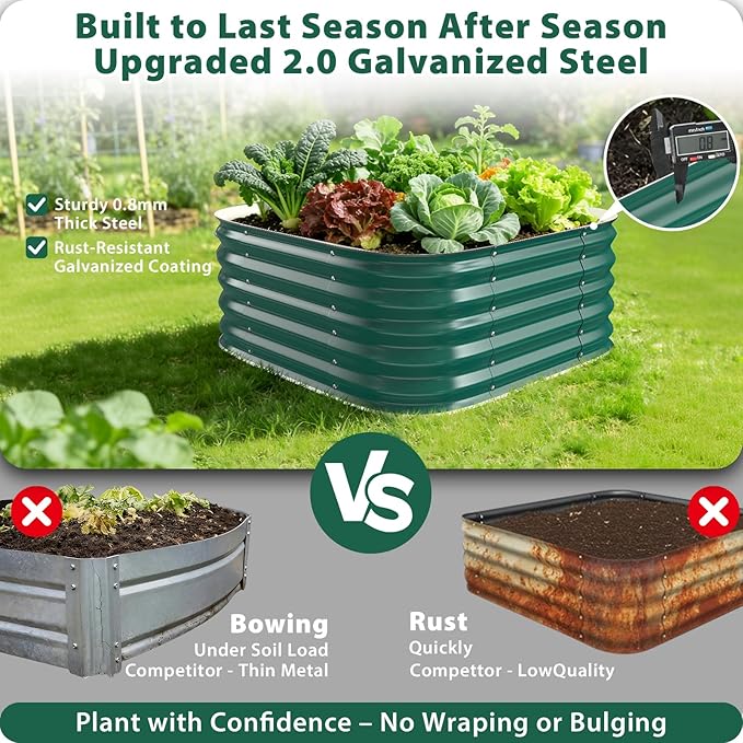Galvanized Raised Garden Bed Outdoor, Gardening Beds - Image 3