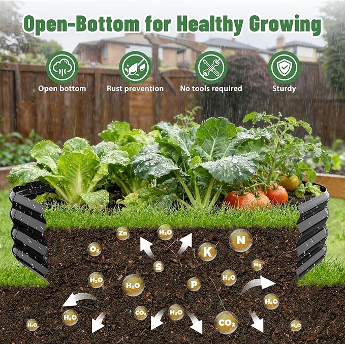 Hexagon Raised Garden Bed, 48 Inch Diagonal & 12 Inch Tall, Galvanized Steel - Image 2