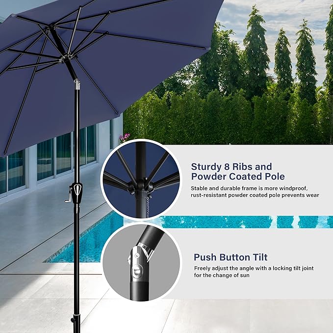 Simple Deluxe 9' Patio Umbrella Outdoor Table Market Yard Umbrella - Image 4