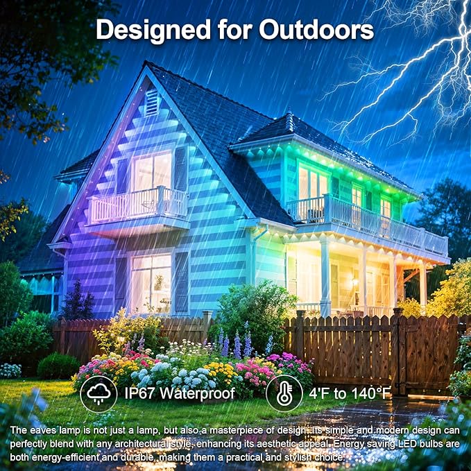 400Ft Permanent Outdoor Lights for House Waterproof, IP67 LED Eave Lights - Image 3