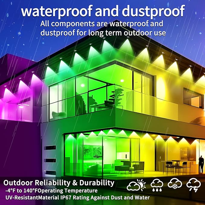 100FT Permanent Outdoor Lights Waterproof Smart LED RGB Light - Image 4