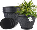 4 Pack 12 Inch Large Flower Pots by Nooulap