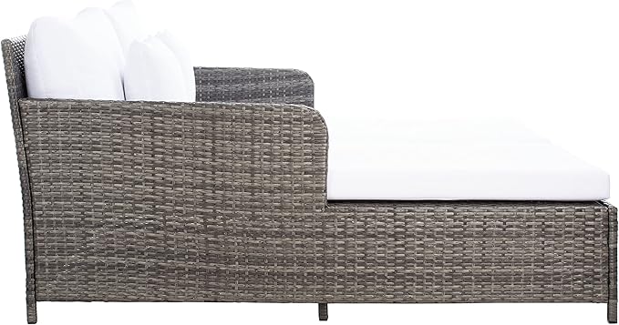 Safavieh Outdoor Collection Cadeo Grey Brown/White Cushion Daybed PAT7500C - Image 9
