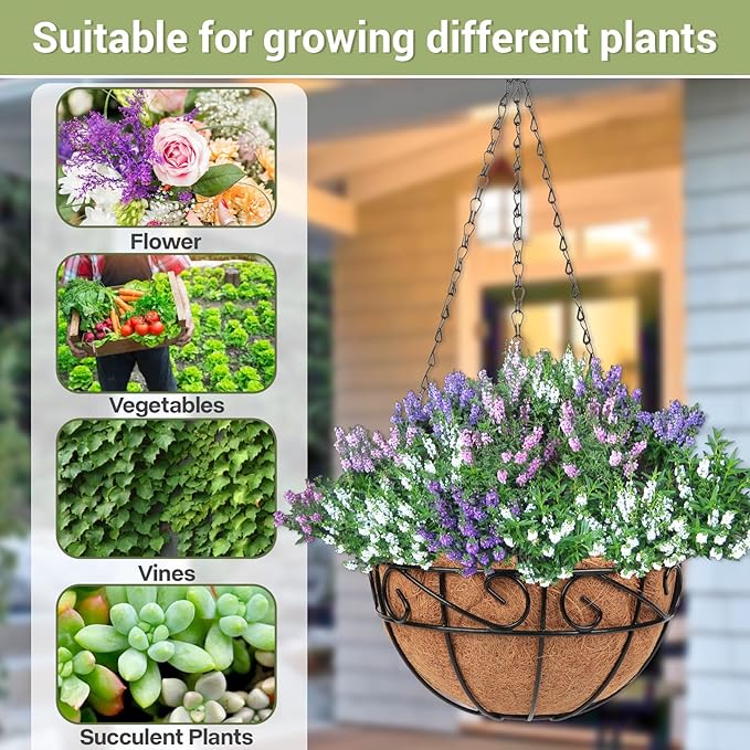 2 Pack 10 inch Metal Hanging Baskets - Image 6