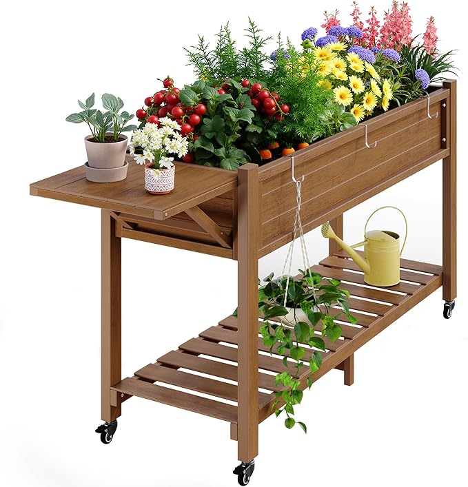 YEFU Raised Garden Bed with Legs: 57x18x30in Weight Capacity 400lb by YEFU