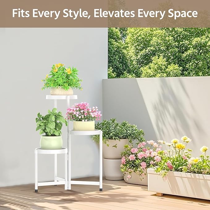 LASZOLA 3 Tiered Folding Plant Stand Indoor - Image 2