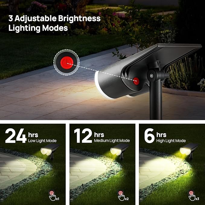 Consciot Solar Spot Lights Outdoor, 16 LEDs IP67 Waterproof, Auto On/Off Solar - Image 2