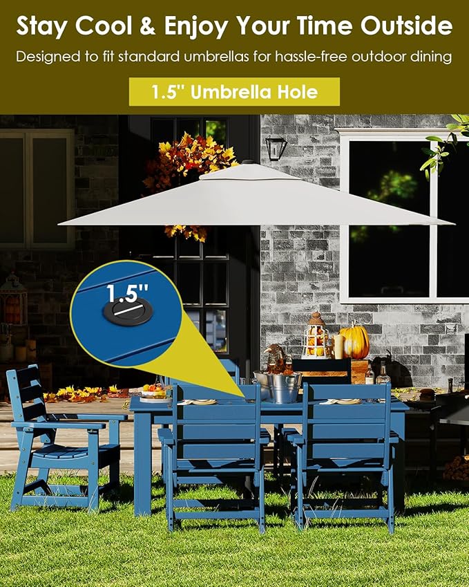 GREENVINES Outdoor Dining Table | 67’’ | HDPE | Rectangle Tables - Image 6