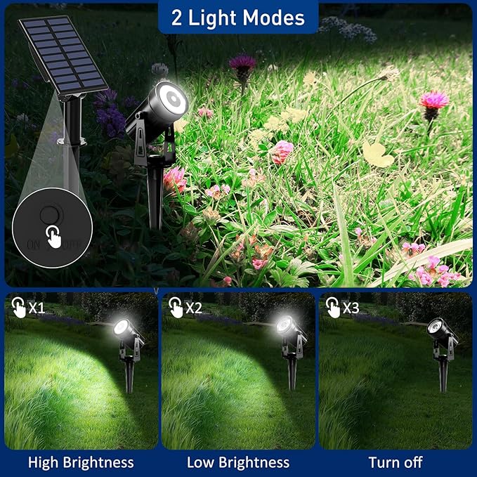 T-SUNUS Christmas Solar Landscape Spotlights White 6000K Metal, Garden Spot - Image 4