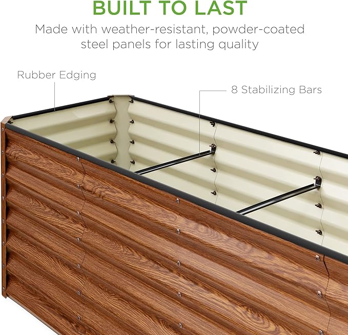 Best Choice Products 8x2x2ft Outdoor Metal Raised Garden Bed, Rectangular Deep - Image 5