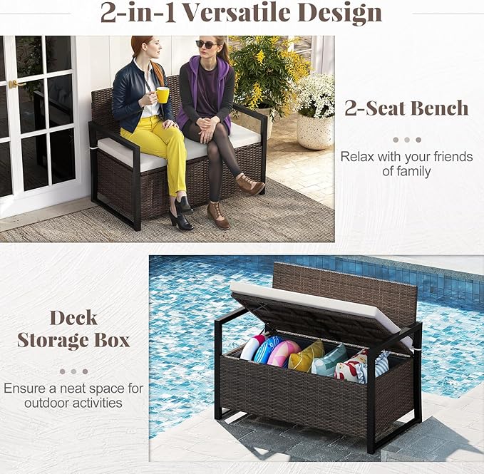Tangkula 40 Gallon Outdoor Bench - Image 5