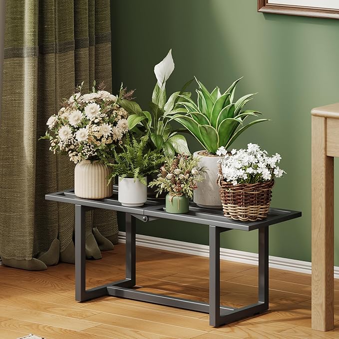 Modern Outdoor Plant Stand for Indoor Corner, Foldable Metal Plant Display - Image 6
