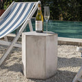 COSIEST Concrete Accent Table, Hexagon Patio Side Table 14.5''Wx16''H, Modular by COSIEST