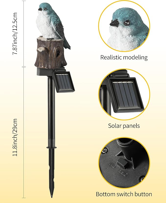 iStatue Bird Solar Decorative Garden Stake Lighting, Waterproof Cute Animal - Image 6