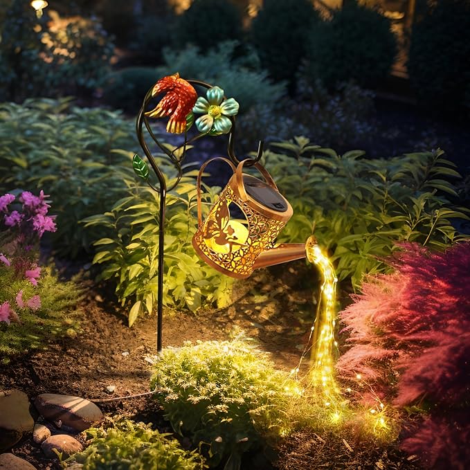 Solar Lights Outdoor Garden Decor Solar Watering Can - Image 7