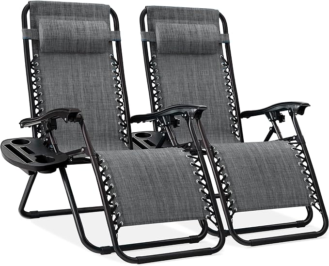 Best Choice Products Set of 2 Adjustable Steel Mesh Zero Gravity Lounge Chair by BestChoiceProducts