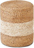 Wimarsbon Foot Stool Ottoman Round Natural Seagrass Footrest Stool Hand-Woven by Wimarsbon