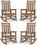 KINGYES Oversized Outdoor Rocking Chair Set of 4, All-Weather Patio Rocking by KINGYES