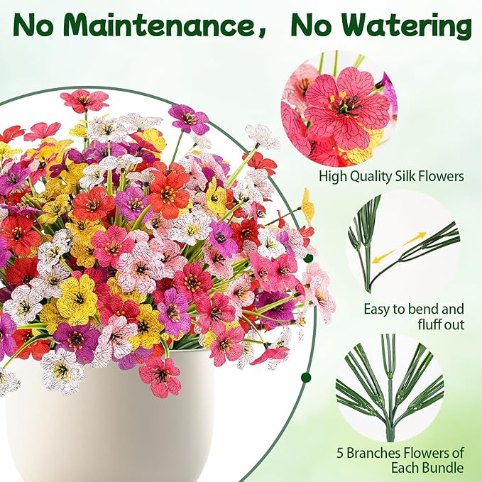 MACTING 24 Bundles Artificial Flowers - Image 4