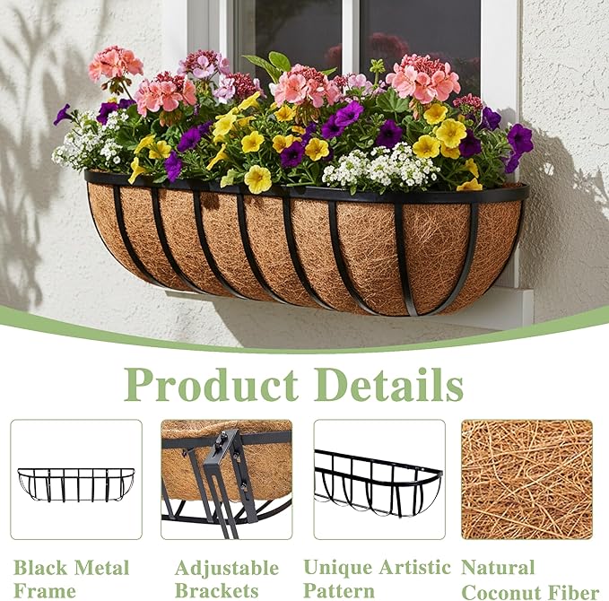 36 Inch Railing Planter Window Box Deck Balcony Rail Planter - Image 5