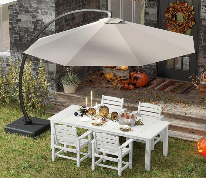 5-Piece White Outdoor Dining Set by PatioKingdom