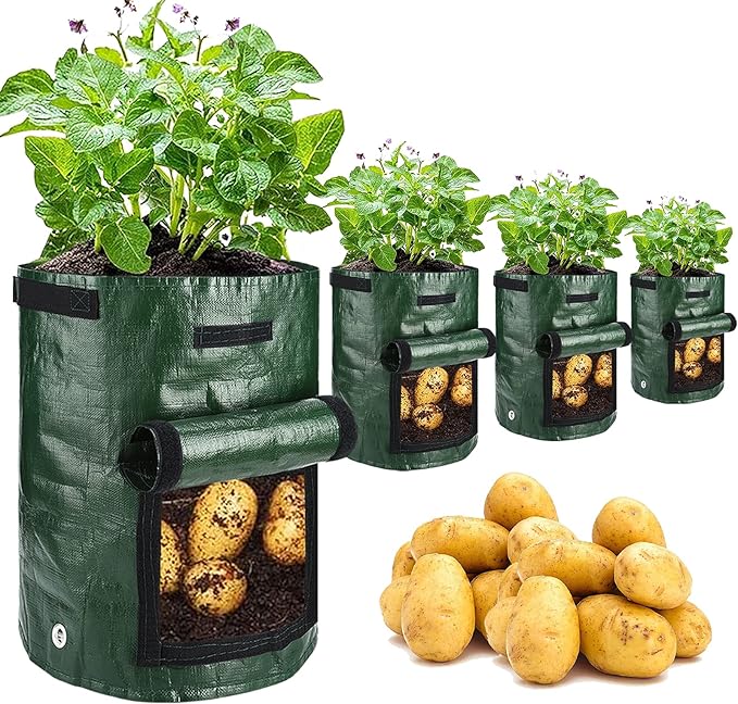 JJGoo Potato Grow Bags, 4 Pack 10 Gallon by JJGoo