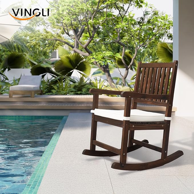 VINGLI Outdoor Rocking Chair, Weatherproof Rocker - Image 7