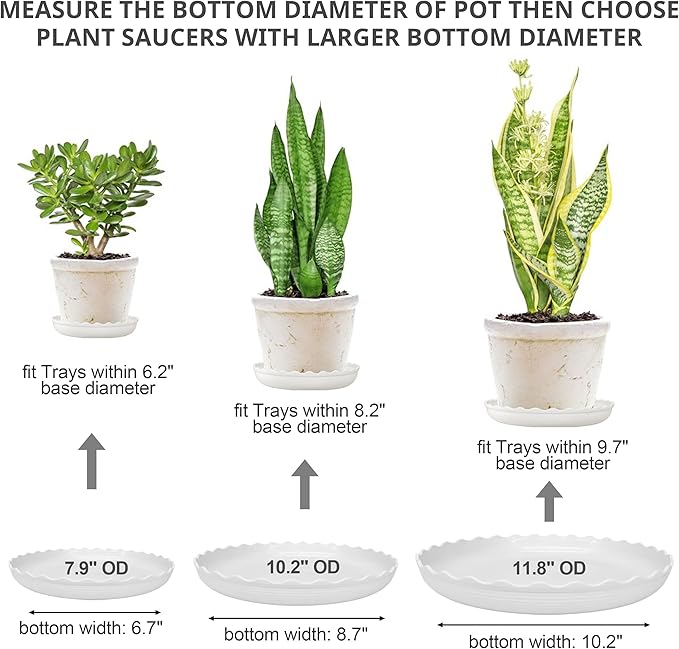 13 Pack Plant Saucer, 8 10 12 Inch Durable Plastic Plant Trays - Image 3