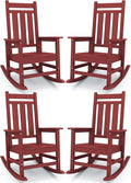 KINGYES Oversized Outdoor Rocking Chair Set of 4, All-Weather Patio Rocking by KINGYES