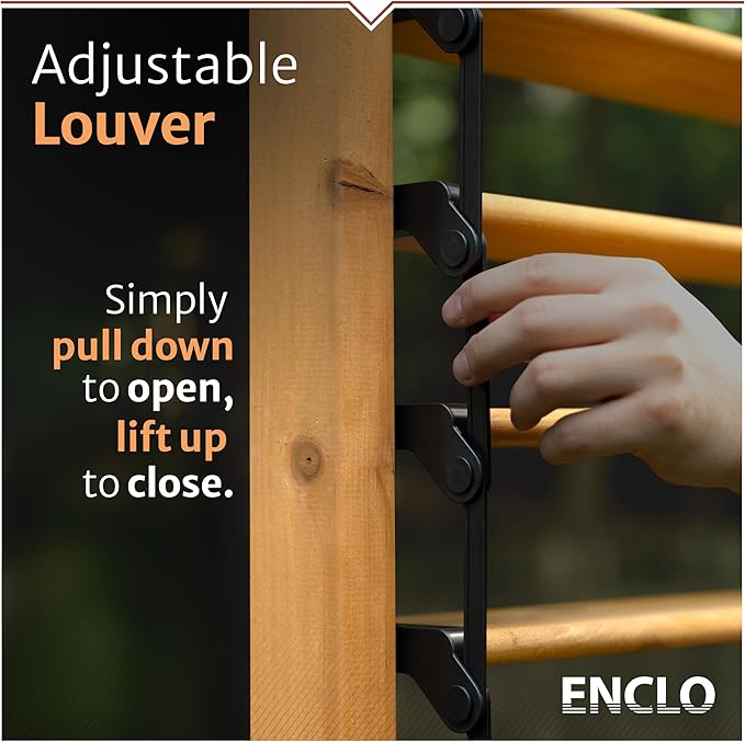 6.1ft H x 3.1ft W Freestanding or Surface Mount Enclo Solara Louvered Screen - Image 4