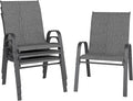Patio Chairs Set of 4, Stackable Outdoor Dining Chairs by furniture