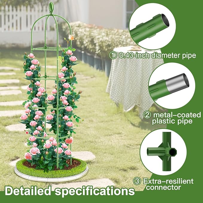2 Pack Garden Obelisk Trellis, 70IN Tall Plant Support - Image 2