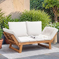 Devoko Outdoor Couch Acacia Wood Patio Couch by DEVOKO