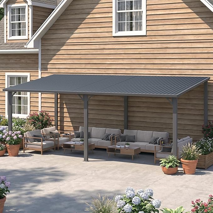 AECOJOY 10' x 20' Outdoor Hardtop Metal Gazebo - Image 3