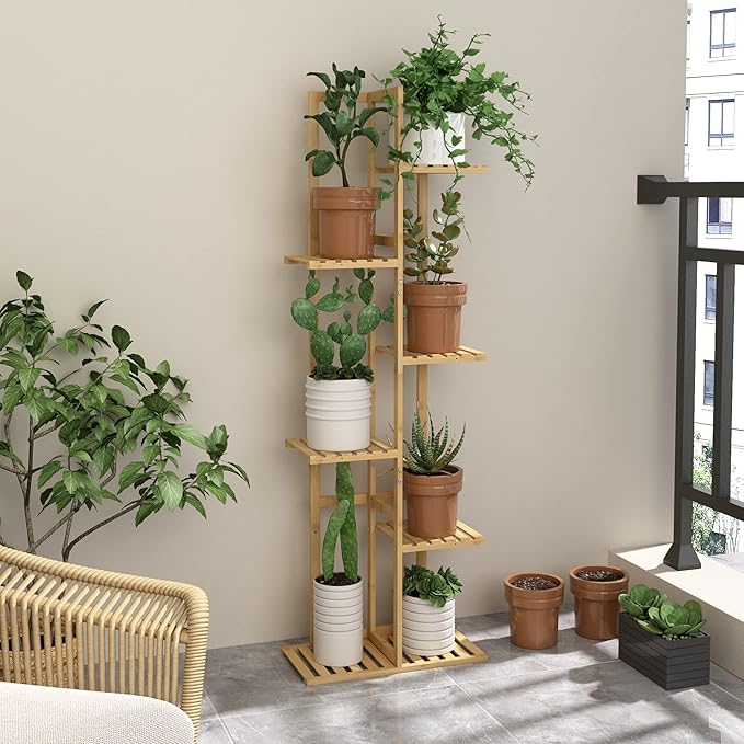 Laiensia Bamboo Plant Stand Rack 6 Tier, Indoor&Outdoor Planter Display Shelves - Image 4