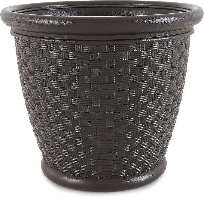 Suncast 4 Pack Sonora 18 Inch Lightweight Durable Plastic Wicker Decorative - Image 6